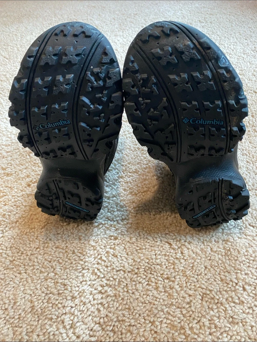 Columbia Kids Black and Gray Waterproof Snow Boots with Blue Accents